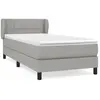 vidaXL Sommier à lattes de lit avec matelas Gris clair 90x200 cm Tissu