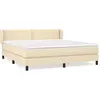 vidaXL Sommier à lattes de lit avec matelas Crème 180x200 cm Tissu
