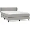 vidaXL Sommier à lattes de lit avec matelas Gris clair 140x190cm Tissu