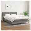 vidaXL Sommier à lattes de lit avec matelas Gris foncé 140x200cm Tissu