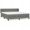 vidaXL Sommier à lattes de lit avec matelas Gris foncé 180x200cm Tissu
