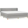 vidaXL Sommier à lattes de lit avec matelas Gris clair 180x200cm Tissu