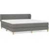vidaXL Sommier à lattes de lit avec matelas Gris foncé 160x200cm Tissu