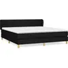 vidaXL Sommier à lattes de lit avec matelas Noir 180x200 cm Tissu