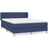 vidaXL Sommier à lattes de lit avec matelas Bleu 140x200 cm Tissu