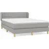 vidaXL Sommier à lattes de lit avec matelas Gris clair 140x190cm Tissu