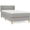 vidaXL Sommier à lattes de lit avec matelas Gris clair 100x200cm Tissu