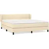 vidaXL Sommier à lattes de lit avec matelas Crème 160x200 cm Tissu