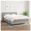 vidaXL Sommier à lattes de lit avec matelas Gris clair 140x200cm Tissu