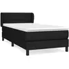 vidaXL Sommier à lattes de lit avec matelas Noir 100x200 cm Tissu