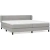 vidaXL Sommier à lattes de lit avec matelas Gris clair 200x200cm Tissu