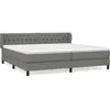 vidaXL Sommier à lattes de lit avec matelas Gris foncé 200x200cm Tissu
