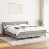 vidaXL Sommier à lattes de lit avec matelas Gris clair 160x200cm Tissu