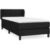 vidaXL Sommier à lattes de lit avec matelas Noir 100x200 cm Tissu