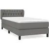 vidaXL Sommier à lattes de lit et matelas Gris foncé 90x190 cm Tissu