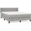vidaXL Sommier à lattes de lit avec matelas Gris clair 140x190cm Tissu