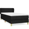 vidaXL Sommier à lattes de lit avec matelas Noir 90x200 cm Tissu