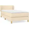 vidaXL Sommier à lattes de lit et matelas Crème 90x190 cm Tissu