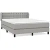 vidaXL Sommier à lattes de lit avec matelas Gris clair 140x190cm Tissu