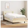 vidaXL Sommier à lattes de lit avec matelas Crème 90x200 cm Tissu