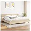 vidaXL Sommier à lattes de lit avec matelas Crème 200x200 cm Tissu