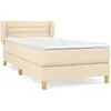 vidaXL Sommier à lattes de lit et matelas Crème 90x190 cm Tissu