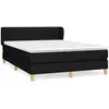 vidaXL Sommier à lattes de lit avec matelas Noir 140x190 cm Tissu