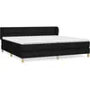 vidaXL Sommier à lattes de lit avec matelas Noir 200x200 cm Tissu