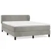 vidaXL Sommier à lattes de lit et matelas Gris clair 140x190cm Velours