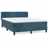 vidaXL Sommier à lattes de lit et matelas Bleu foncé 140x200cm Velours