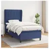 vidaXL Sommier à lattes de lit avec matelas Bleu 90x190 cm Tissu