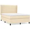 vidaXL Sommier à lattes de lit avec matelas Crème 140x200 cm Tissu