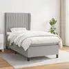 vidaXL Sommier à lattes de lit avec matelas Gris clair 100x200cm Tissu