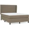 vidaXL Sommier à lattes de lit avec matelas Taupe 140x190 cm Tissu