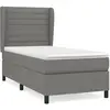 vidaXL Sommier à lattes de lit avec matelas Gris foncé 100x200cm Tissu