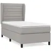 vidaXL Sommier à lattes de lit et matelas Gris clair 90x190 cm Tissu
