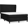 vidaXL Sommier à lattes de lit avec matelas Noir 140x190 cm Tissu