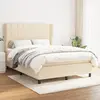 vidaXL Sommier à lattes de lit avec matelas Crème 140x190 cm Tissu