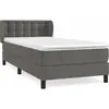vidaXL Sommier à lattes de lit et matelas Gris foncé 90x200 cm Velours