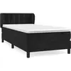 vidaXL Sommier à lattes de lit avec matelas Noir 90x200 cm Velours