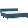 vidaXL Sommier à lattes de lit et matelas Bleu foncé 200x200cm Velours