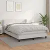 vidaXL Sommier à lattes de lit avec matelas Blanc 140x190cm Similicuir
