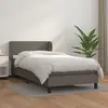 vidaXL Sommier à lattes de lit avec matelas Gris 80x200 cm Similicuir