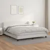 vidaXL Sommier à lattes de lit avec matelas Blanc 160x200cm Similicuir