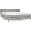 vidaXL Sommier à lattes de lit avec matelas Gris clair 180x200cm Tissu