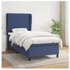 vidaXL Sommier à lattes de lit avec matelas Bleu 90x190 cm Tissu
