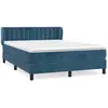 vidaXL Sommier à lattes de lit et matelas Bleu foncé 140x200cm Velours