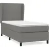 vidaXL Sommier à lattes de lit avec matelas Gris foncé 100x200cm Tissu