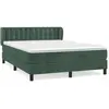 vidaXL Sommier à lattes de lit et matelas Vert foncé 140x190cm Velours