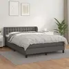 vidaXL Sommier à lattes de lit avec matelas Gris 140x200 cm Similicuir
